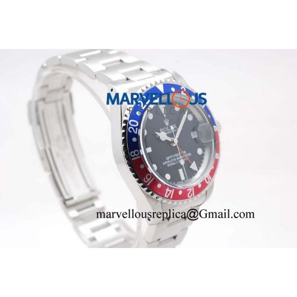 Rolex Vintage GMT-Master 1675 Blue&Red Bezel White Lume A21J Black Dial