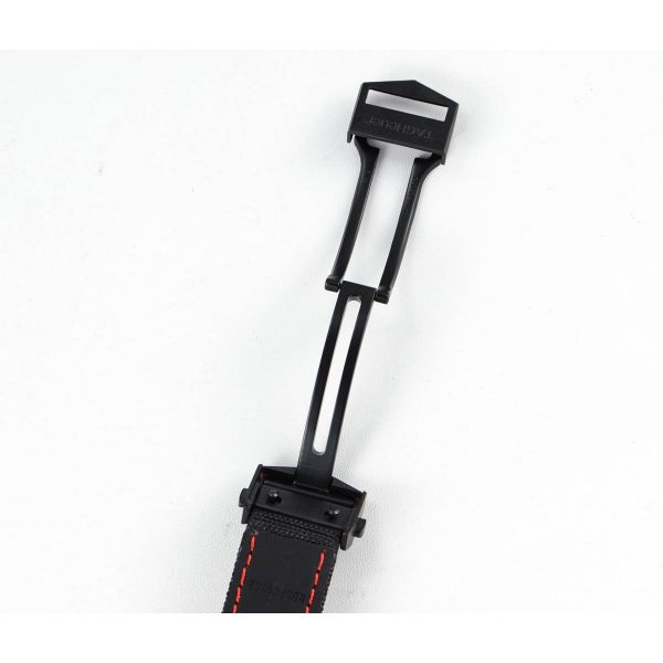 Aquaracer Calibre 5 PVD 43mm V6F Black/Red Dial on Brown Nylon Strap A2824