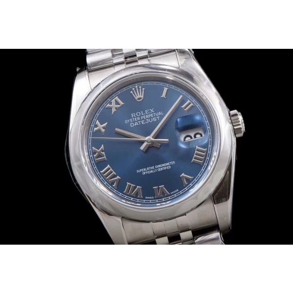 Datejust 36mm 116200 Polished Bezel ARF Best Ver Blue Dial Roman 904L SS Jubilee bracelet SH3135