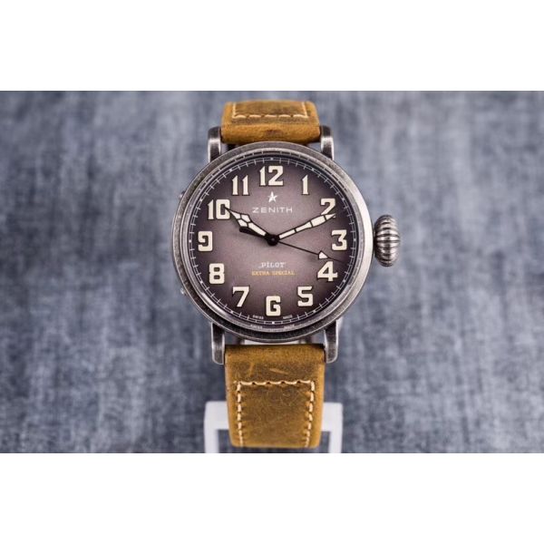 Brown Pilot Type 20 Extra Special 40mm Aged SS Case XF Best Edition with Asso Strap