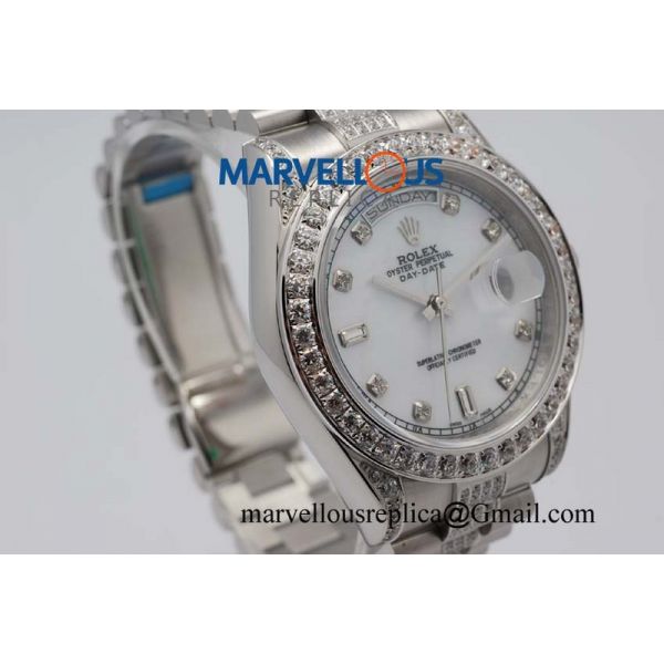 Rolex Day-Date II A21J White Mother-of-Pearl Dial
