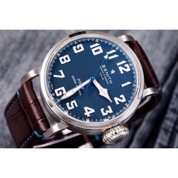 Pilot Type 20 Extra Special SS XF Best Edition Blue Dial with Brown Leather clone2824