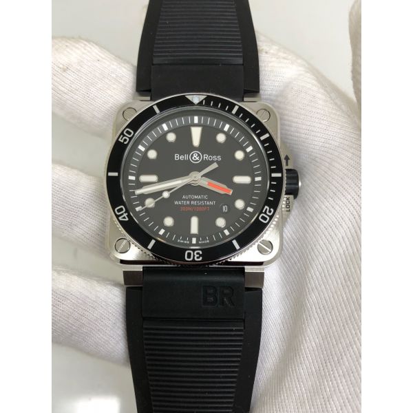 BR 03-92 Diver SS 1:1 Best Edition Black Dial on Rubber Strap MIYOTA 9015