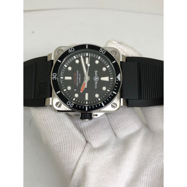 BR 03-92 Diver SS 1:1 Best Edition Black Dial on Rubber Strap MIYOTA 9015