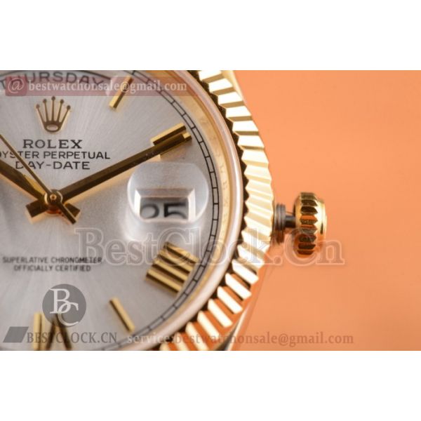 Rolex Day-Date Clone Rolex 3255 Gray Dial Roman Numeral Makrers (AFFF)