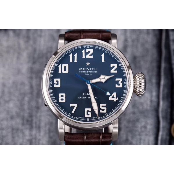 Pilot Type 20 Extra Special SS XF Best Edition Blue Dial with Brown Leather clone2824