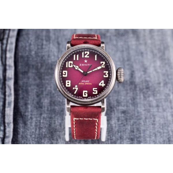 Red Pilot Type 20 Extra Special 40mm Aged SS Case XF Best Edition with Asso Strap MIYOTA 9015
