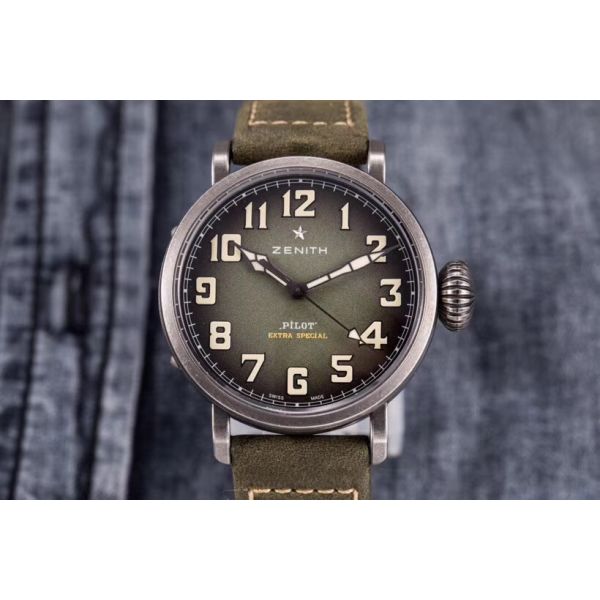 Green Pilot Type 20 Extra Special 40mm Aged SS XF Best Edition with Asso Strap