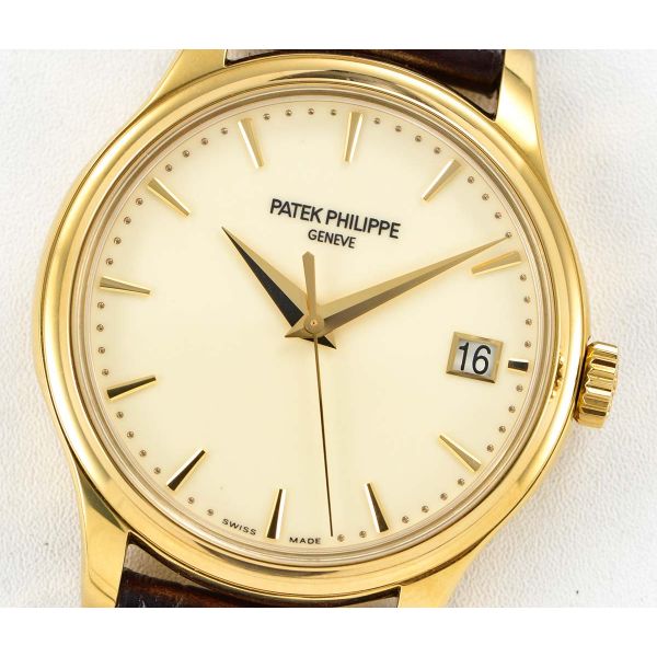 Calatrava 5227R YG ZF 1:1 Best Edition Ivory Dial on Brown Leather Strap A324CS