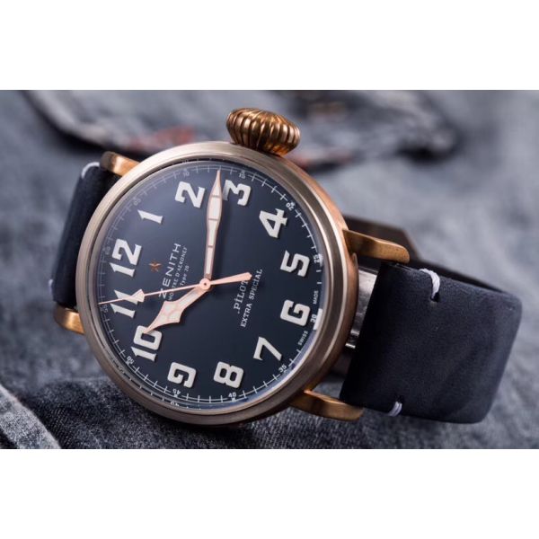 Pilot Type 20 Bronze XF California Special Edition with Blue Leather Strap clone 2824