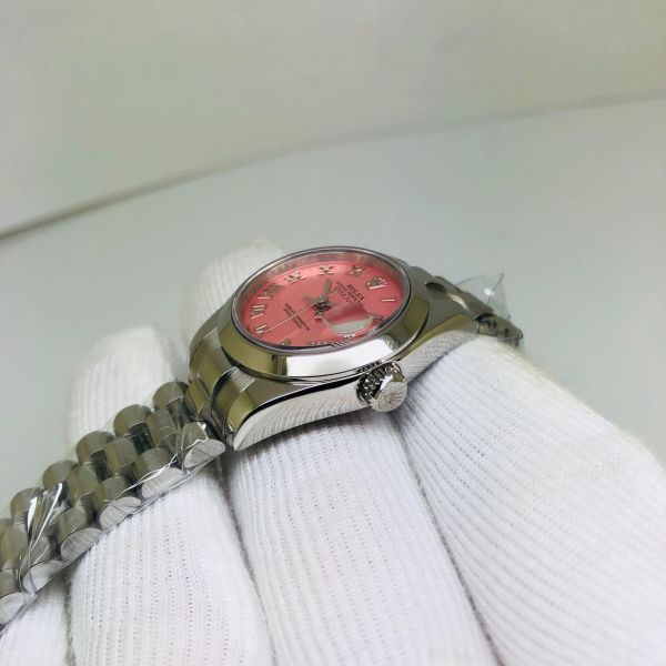 Datejust 28 Ladies SS Pink Dial Polished Bezel