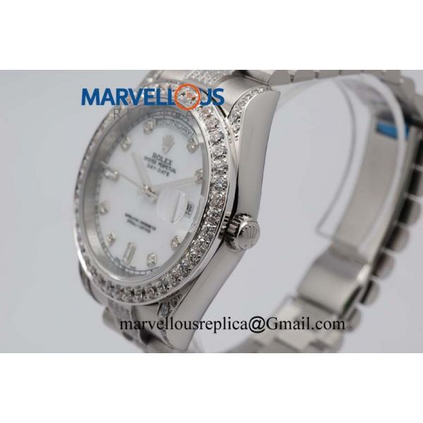 Rolex Day-Date II A21J White Mother-of-Pearl Dial