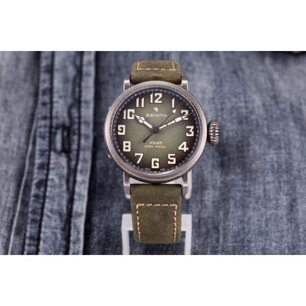 Green Pilot Type 20 Extra Special 40mm Aged SS XF Best Edition with Asso Strap