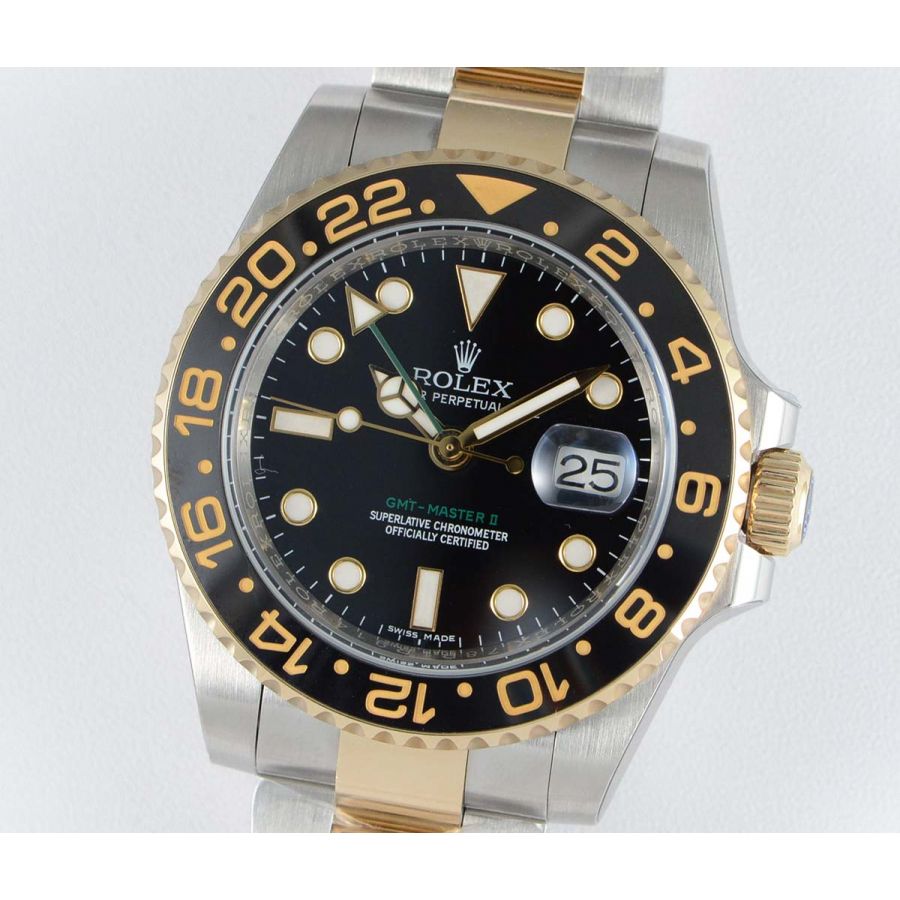 18K Yellow Gold Rolex GMT Master II Replica Watch