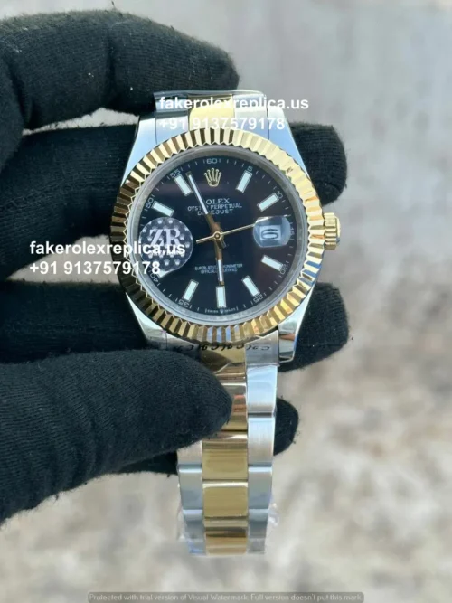 Rolex Datejust Black Index Oyster Replica Watch